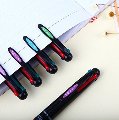 Ipienlee Multicolor Retractable Ballpoint Pens 0.7 mm 4 Color Ink (Black, Blue, Red, Green) in One Ballpoint Pen, Pack of 4 - Image 5