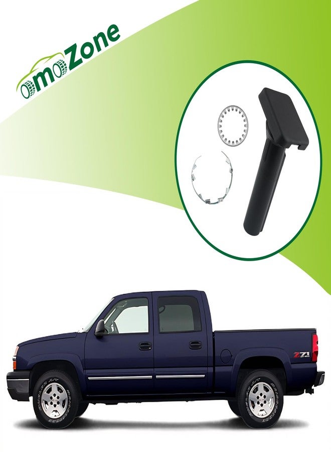 omoZone طقم غطاء أسطوانة قفل حامل الإطار الاحتياطي من أوموزون، مع أنبوب وحلقات، متوافق مع سيارات شيفروليه سيلفرادو وجي إم سي سييرا 1500 و2500 و3500 بيك أب موديلات 1999-2013. يُستبدل بالأرقام 15182986 و15040331 و15769308. - Image 2