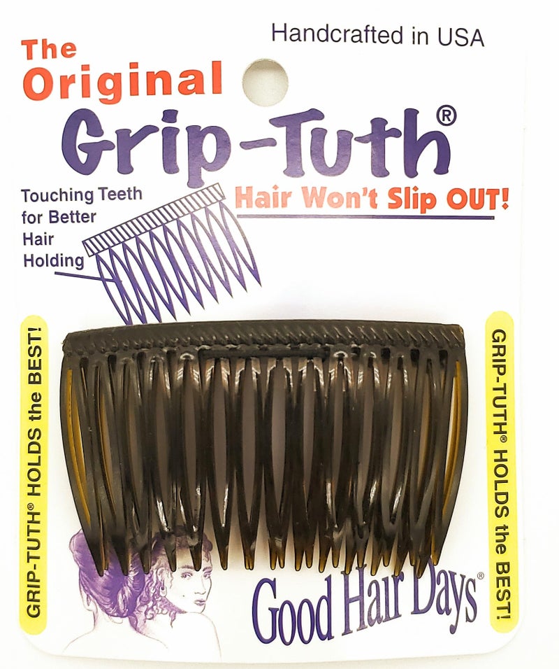 Good Hair Days Grip-Tuth Combs - 2 3/4" Side Combs, For All Types Of Hair, Decorative & Styling Women Accessories - Tortoise Shell, Set Of 2 - Image 1