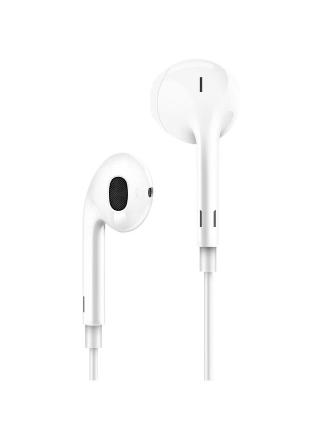 Newmine Nm-Lk06 Type-C Headphone Cable With Volume Control, Wired Music Phone Analog Headphones, Type-C Version, Semi-In Ear, Volume Adjustment Enhanced Version, White - Image 3