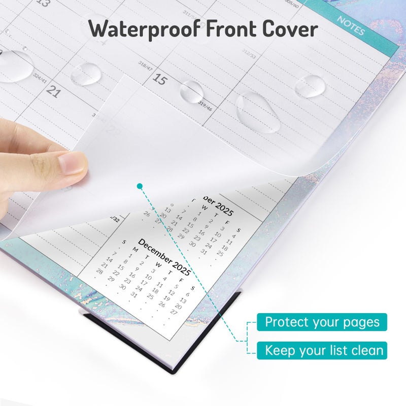 Forvencer Desk Calendar 2026, 20 Months Calendar, Nov. 2025-Jun. 2027, 14" x 11" Wall Calendar 2026 Monthly Planner with Plastic Cover & Stickers & Thick Paper for Office Home School Supplies - Image 2