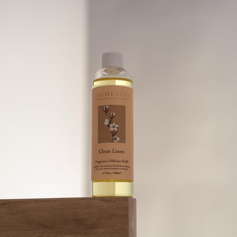 COCORRÃNA CocorrÃ­na Reed Diffuser Refill - Clean Linen 6.7 oz. Scented Oil for Reed Diffuser Home Fragrance for Bedroom, Bathroom Home Decor - Image 2