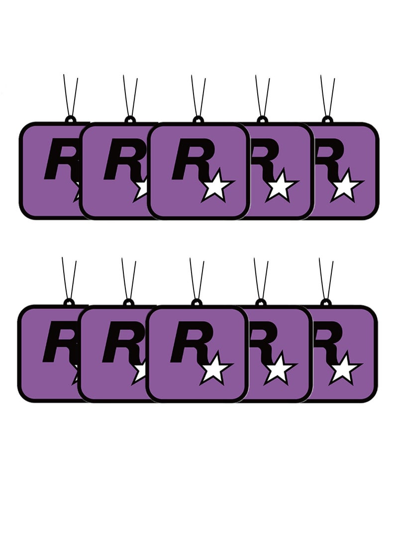 10 Pieces of Car Long-Lasting Aromatherapy Tablets in The Car Gta Surrounding Trendy Car Ornaments Perfume Car Fragrance Tablets (Purple-Oudy Agarwood Fragrance) - Image 1