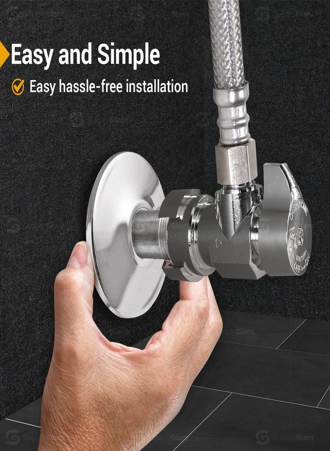 SUPPLYGIANT لوحة حماية حافة IPS Sure Grip مقاس 3/8 بوصة من Supply Giant F-25350-25 لأنابيب الفولاذ، سطحية، كروم (عبوة من 25 قطعة) - Image 5