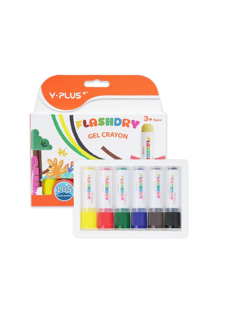 YPLUS Tempera Colouring Pencils - Colour-Intensive Wax Crayons and Colouring Sites in a Set, Perfect Toy for Children - Creative Drawing Made Easy - 6 Colours - Image 1