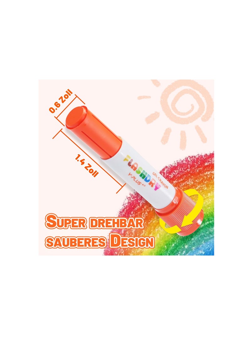 YPLUS Tempera Colouring Pencils - Colour-Intensive Wax Crayons and Colouring Sites in a Set, Perfect Toy for Children - Creative Drawing Made Easy - 6 Colours - Image 2