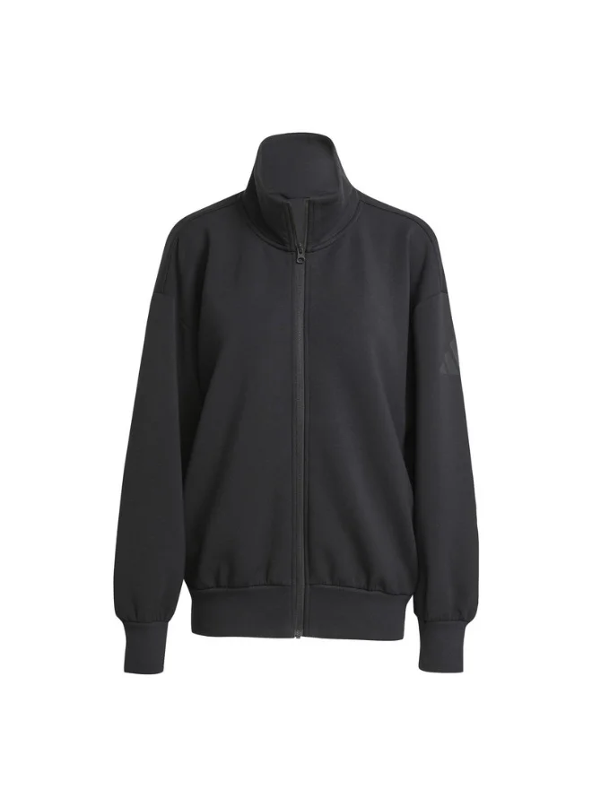 Adidas Adidas W All Szn Sl Fz Black Training Track Tops For Women XS
