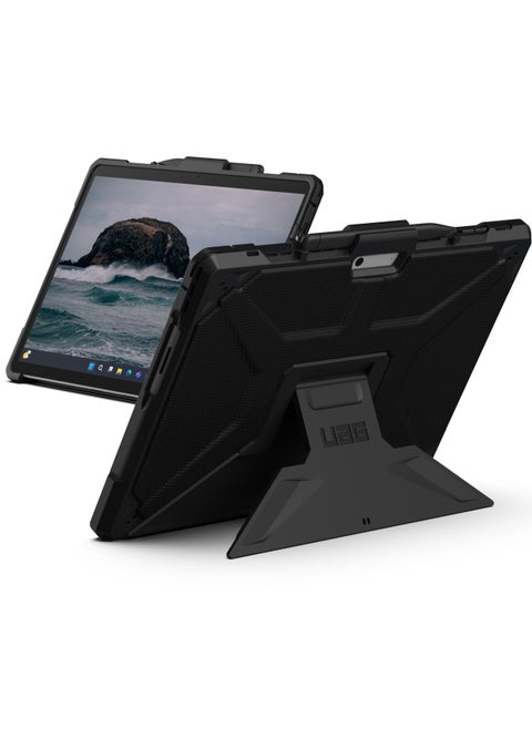 UAG Metropolis Microsoft Surface Pro 11 / 10 / 9 Case Built-in Multi Angle Kickstand & Pen Holder Rugged Non-Slip Tactile Grip Exterior Heavy Duty Protective Cover - Black