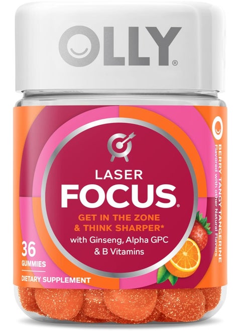 Laser Focus, Berry Tangerine Flavor - 36 Gummies
