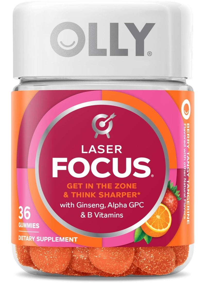 Laser Focus, Berry Tangerine Flavor - 36 Gummies