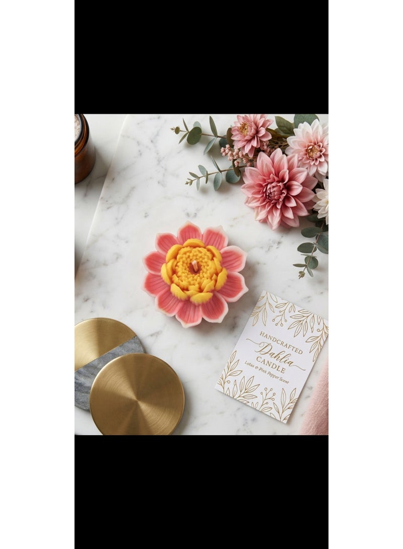 شمعة اللوتس العائمة، تصميم زهرة وردي وأصفر - Image 3