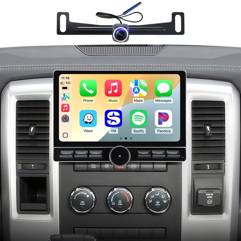 AINAVI 10 inch Touchscreen Car Stereo Radio for Dodge Ram 1500 2500 3500 2013-2018(Manual & Auto AC) Replacement Dash Kit w/Wired Wireless CarPlay Android Auto GPS Navigation (09-12 4 Core 2+64) - Image 1