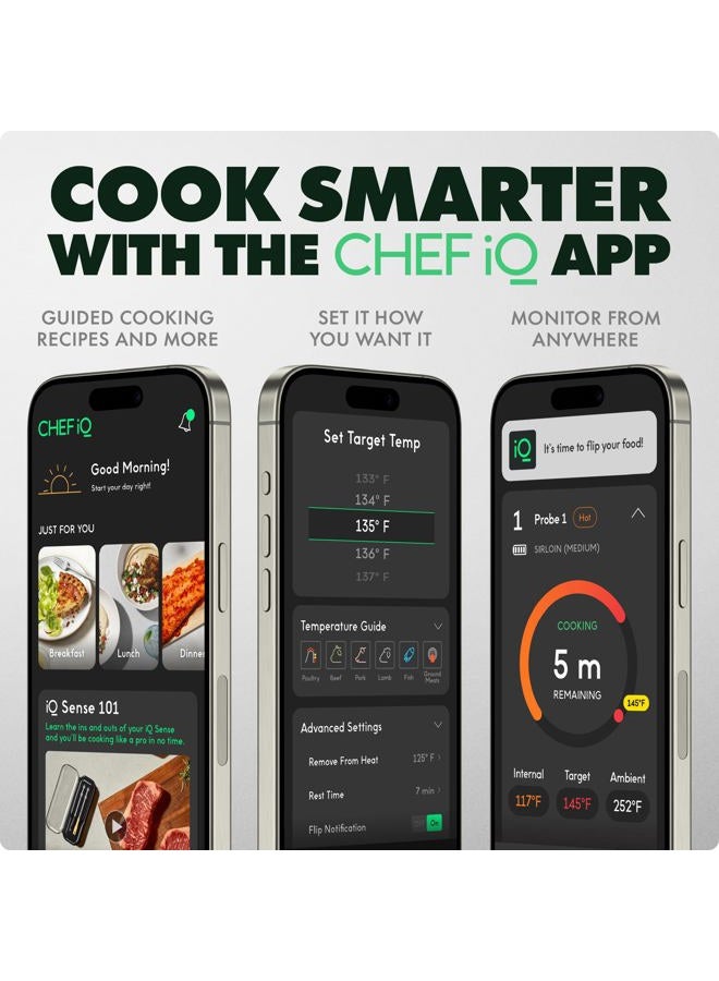 CHEF iQ Sense [2025 Model] | Smart Wireless Meat Thermometer | Ultra-Thin Probe | WiFi Unlimited Range | 1000°F Heat Safe | 5 Sensors | BBQ, Grill, Oven, Smoker, Air Fryer | Gen3 - Image 3
