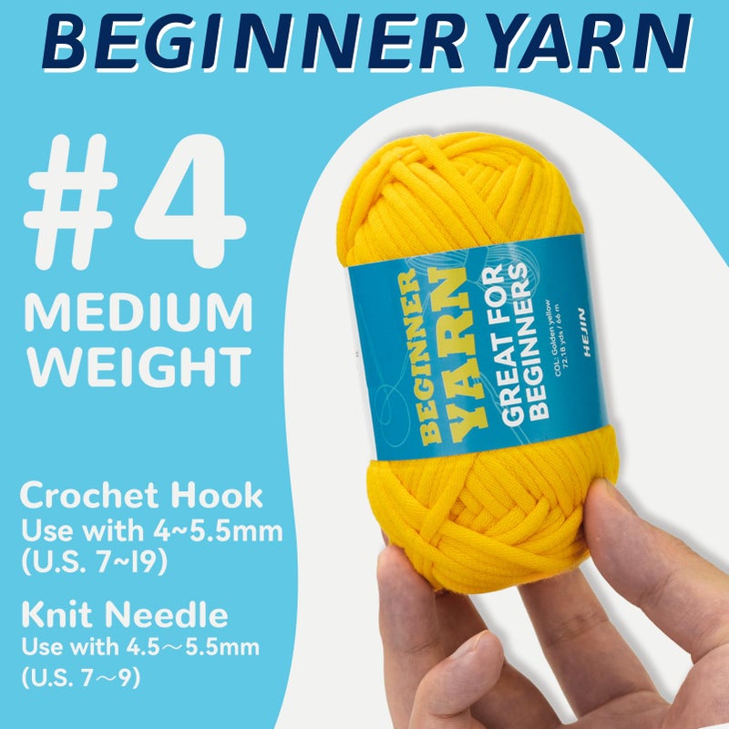HEJIN 60g Spring Pale Peach Yarn for Crocheting and Knitting;66m (72yds)Cotton Yarn for Beginners with Easy-to-See Stitches;Worsted-Weight Medium #4;Cotton-Nylon Blend Yarn for Beginners Crochet Kit Making - Image 3