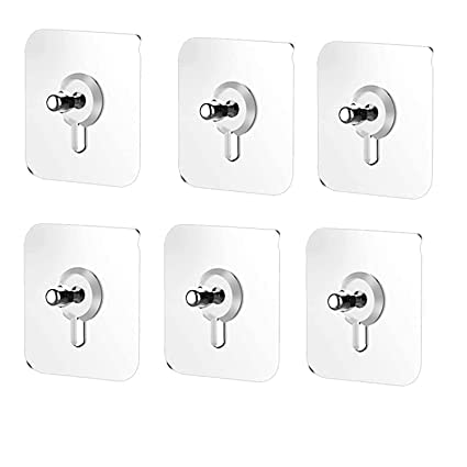 QUALIZA Stainless Steel ABS PVC and Glue Adhesive Wall Mount NoTrace Hanging Nails Screw Hooks Sticker 8mm 10Pcs  - Image 3