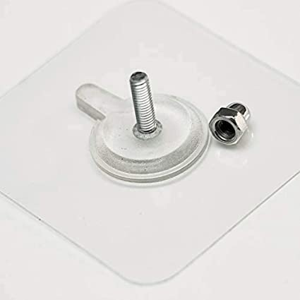QUALIZA Stainless Steel ABS PVC and Glue Adhesive Wall Mount NoTrace Hanging Nails Screw Hooks Sticker 8mm 10Pcs  - Image 5