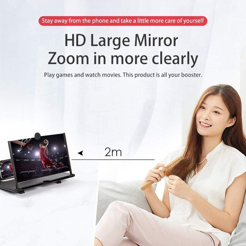 Geniuss Presents 85 Inches HD Mobile Screen Magnifier SM11 3D Smart Phone Movies Video Amplifier with Foldable Holder Stand Supports All Smartphones Black  - Image 2