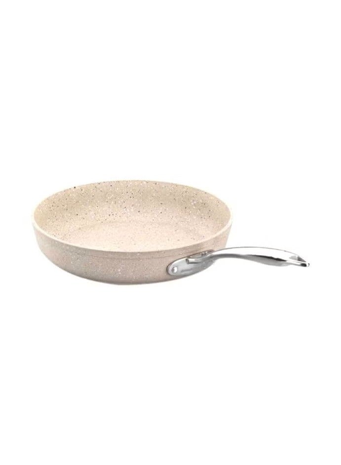 Korkmaz Granita 26x5cm Beige Pan – Eco-Friendly & Recyclable – Non-Stick for Low-Fat Cooking – High Performance on Low Heat – Lightweight & Space-Saving Design