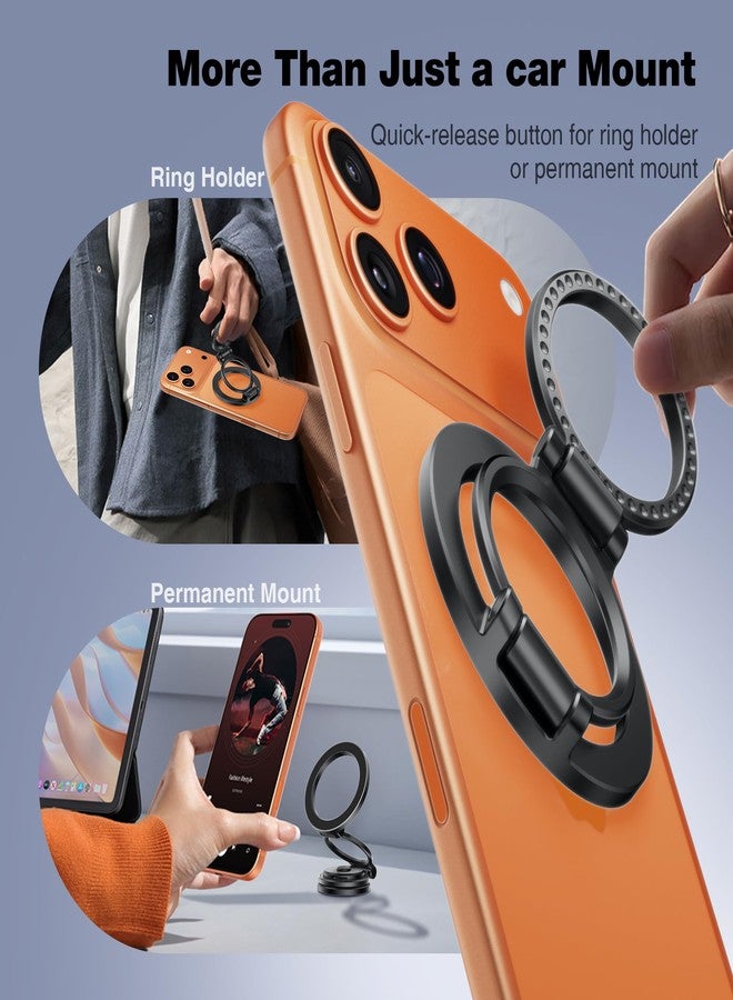 GolbinBox Car Phone Holder for MagSafe [360°Rotation] Metal Design iPhone Car Mount,Folding Car Mount [Detachable Base] Strong Magnetic Phone Holder for Car Dash,for iPhone 17 16 15 14 Pro Max, Black - Image 2