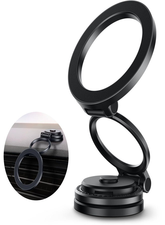 GolbinBox Car Phone Holder for MagSafe [360°Rotation] Metal Design iPhone Car Mount,Folding Car Mount [Detachable Base] Strong Magnetic Phone Holder for Car Dash,for iPhone 17 16 15 14 Pro Max, Black - Image 1