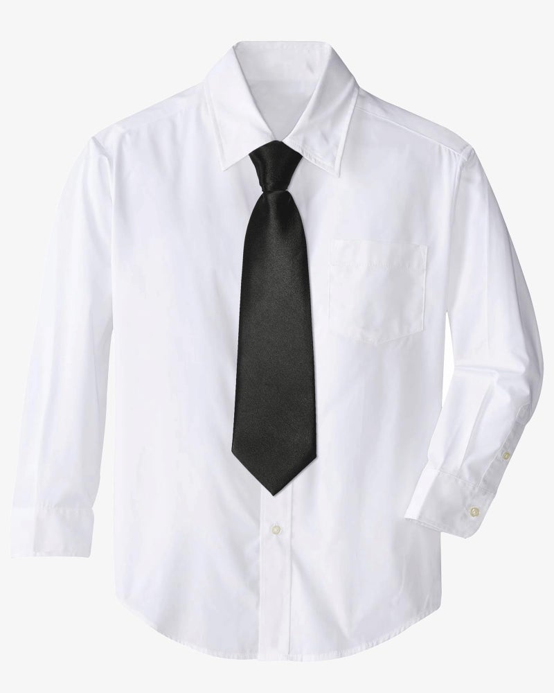 Kajeer Ties for Kids Boys Necktie Adjustable - Woven Little Boys Pre-tied for Kids Formal Wedding Graduation School Uniforms (Black, S (age 6 month - 5 years)) - Image 5