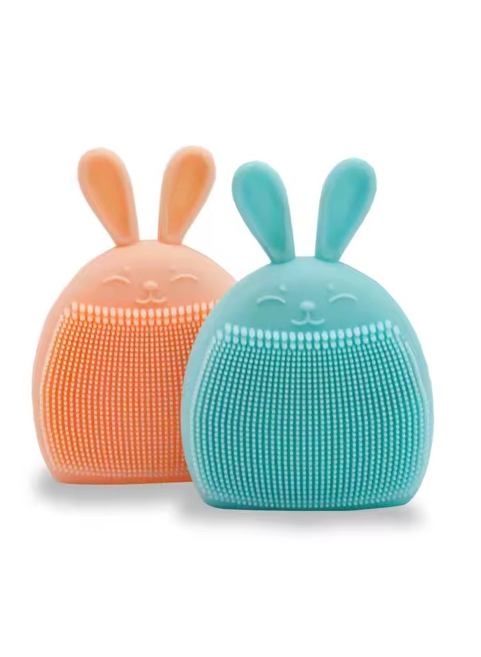 Manual Facial Cleansing Tool - Silicone - Orange - Image 1