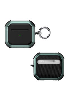Case Cover Compatible with Airpods 3(2021) Cool Design Dual Color Shockproof Scratch -Resistant with Metal Hook Support Wireless Charging for AirPods 3 (Black)