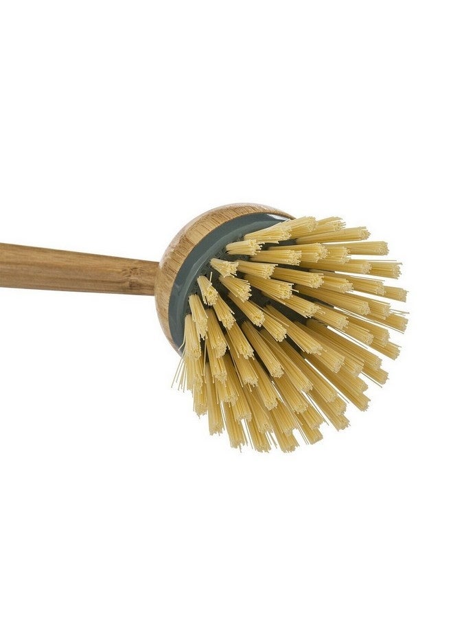 Five Simply Smart Wood & Clean Durable Bamboo Washing-Up Dish Brush Beige and Green 21 x 5.5 x 6.5 cm 141370 - Image 4
