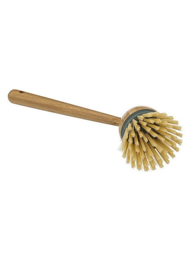Five Simply Smart Wood & Clean Durable Bamboo Washing-Up Dish Brush Beige and Green 21 x 5.5 x 6.5 cm 141370 - Image 2