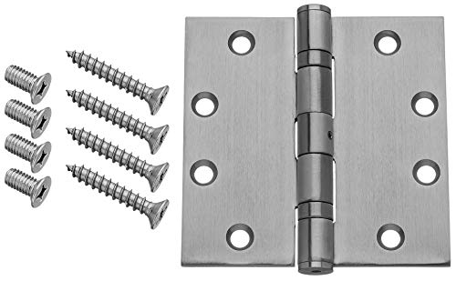 Dynasty Hardware Door Hinges, Heavy Duty 4.5x4.5 Full Mortise Ball Bearing Design for a Smooth Quiet Swing, Ideal for Commercial or Heavy Doors, Non-Removable Pin, Stainless Steel Finish, 3-Pack - Image 2