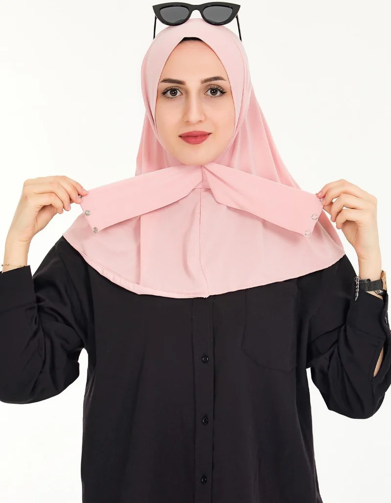 Sensu Women's Hijab Ready Made Hijab Bonnet Shawl with Snap Fasteners
