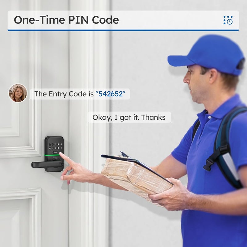 KUCACCI Smart Door Handle Lock with Keypad: Keyless Entry Digital Knob for Front Door - Electronic Smart Lock with Keypad - Exterior Code Door Knob - Easy Installation - Image 5