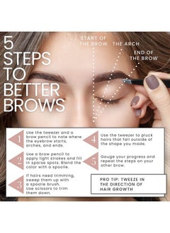 Tweezer Guru ملقط للنساء ملقط دقيق مائل مدبب لإزالة الحواجب والشعر الناشئ تحت الجلد، ملقط لإزالة الرؤوس السوداء والشظايا بإبرة حادة ونقطة أنف للنتف (أسود)  - Image 5