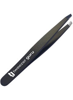 Tweezer Guru ملقط للنساء ملقط دقيق مائل مدبب لإزالة الحواجب والشعر الناشئ تحت الجلد، ملقط لإزالة الرؤوس السوداء والشظايا بإبرة حادة ونقطة أنف للنتف (أسود)  - Image 2