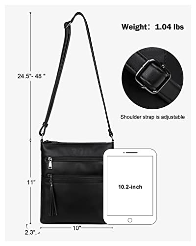 MASINTOR Crossbody Purses for Women, Multi Pocket Casual Crossbody Bag, Adjustable Strap Shoulder Bag with Tassel - Image 4