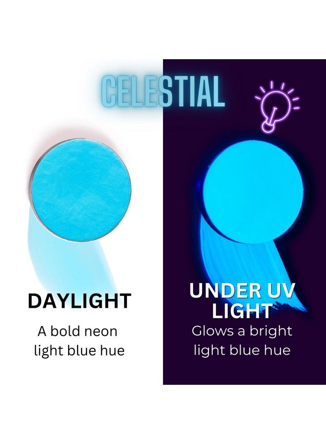 mehron Makeup Paradise Makeup Aq Refill (.25 Oz) (Celestial Neon Blue/Light Blue Uv) - Image 3