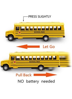 مجموعة لعب حافلة مدرسية قابلة للسحب مقاس 5.5 بوصة، مكونة من قطعتين، لعبة معدنية مصبوبة ومركبات لعب باللون الأصفر للأطفال والأولاد الصغار - pzsku/ZD40279F9ECDD2CA504E8Z/45/_/1702012312/57da71fa-c9e7-4014-8770-0c156d3237f8