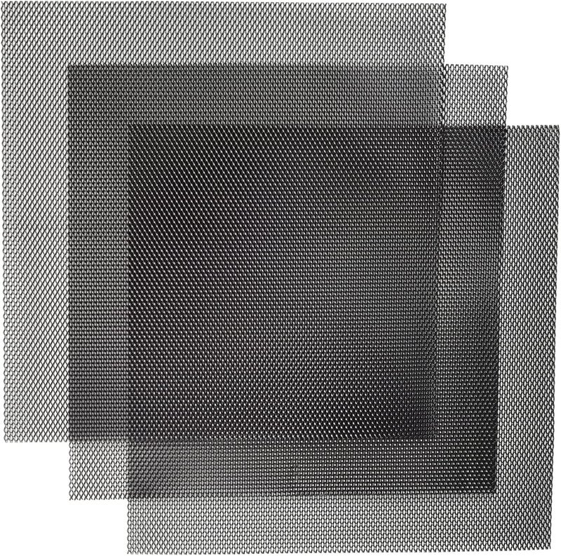 AggAuto Universal 13"x13" Car Grill Mesh - Aluminum Alloy Automotive Grille Insert Bumper Rhombic Hole 4x8mm, 3Pcs One of the Most Multifunctional Shape Grids Black - Image 1