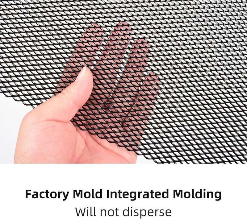 AggAuto Universal 13"x13" Car Grill Mesh - Aluminum Alloy Automotive Grille Insert Bumper Rhombic Hole 4x8mm, 3Pcs One of the Most Multifunctional Shape Grids Black - Image 4