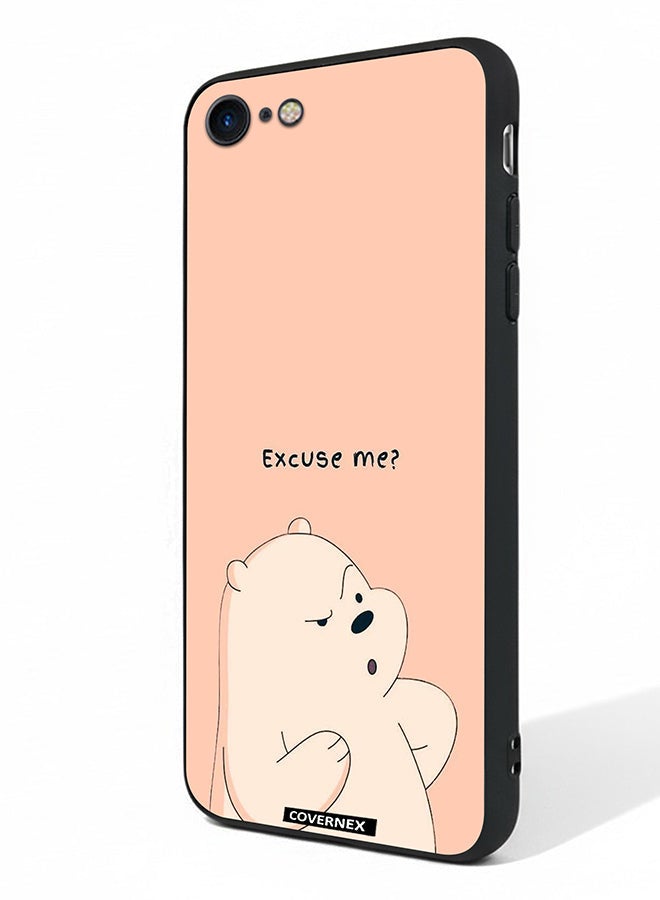 Covernex Apple iPhone 7 Protective Case Cover Printed Featuring Ice Bear Illustration Excuse Me - Image 1