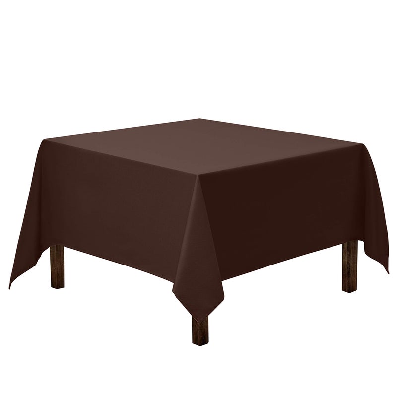 Gee Di Moda Square Tablecloth 70 x 70 Inch Chocolate Table Cloth for Medium Square or Round Tables Heavy Duty Washable Fabric for Buffet Table Holiday Party Dinner Wedding Baby Shower