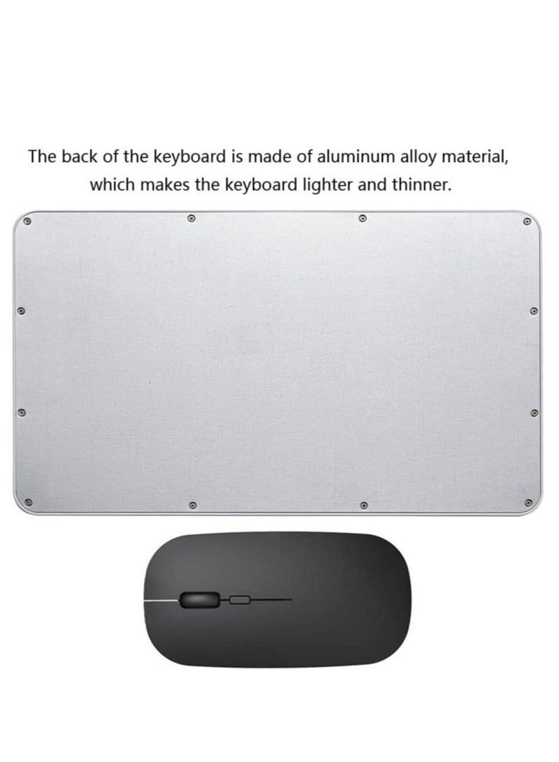 ELTRAZONE Rechargeable Bluetooth Keyboard and Mouse Combo Ultra-Slim Portable Compact Wireless Mouse Keyboard Set for Android Windows Tablet Cell Phone iPhone iPad Pro Air Mini, iPad OS/iOS 13 and above (Black) - Image 3