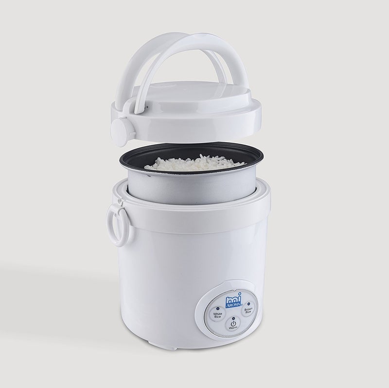 Aroma Housewares (MRC-903D) Mi 3-Cup (Cooked) (1.5-Cup UNCOOKED) Digital Cool Touch Mini Rice Cooker,White - Image 4