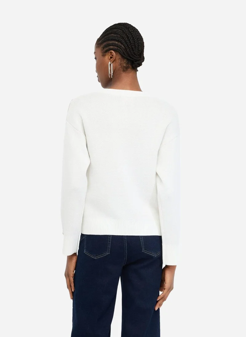 ليو جو كنزة صوف جاكار