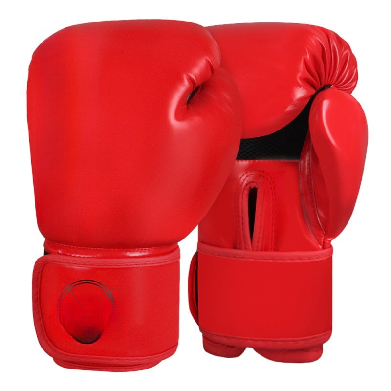 Kickboxing Training Gloves 12oz Red High-quality PU Leather - Triple-density Foam Core Punching Bag Gloves for Thai Boxing, Taekwondo, Sandbag Training - Image 1