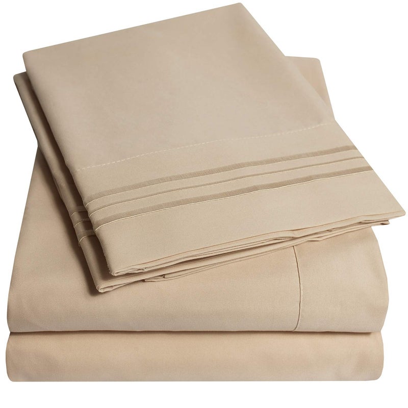 Sweet Home Collection 1500 Supreme Collection Extra Soft RV Short Queen Sheets Set Taupe  Luxury Bed Sheets Set with Deep Pocket Wrinkle Free Hypoallergenic Bedding Over 40 Colors RV Short Queen Size Taupe 