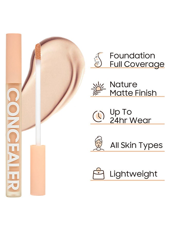 اكس اي اكس اي خافي العيوب السائل كامل الغطاء ، مقاوم للماء ناعم غير لامع لا تشوبه شائبة كريم كونسيلر مصحح الأساس لبقع الهالات السوداء للعين قاعدة مكياج خافي العيوب للوجه (لون طبيعي) - Image 4