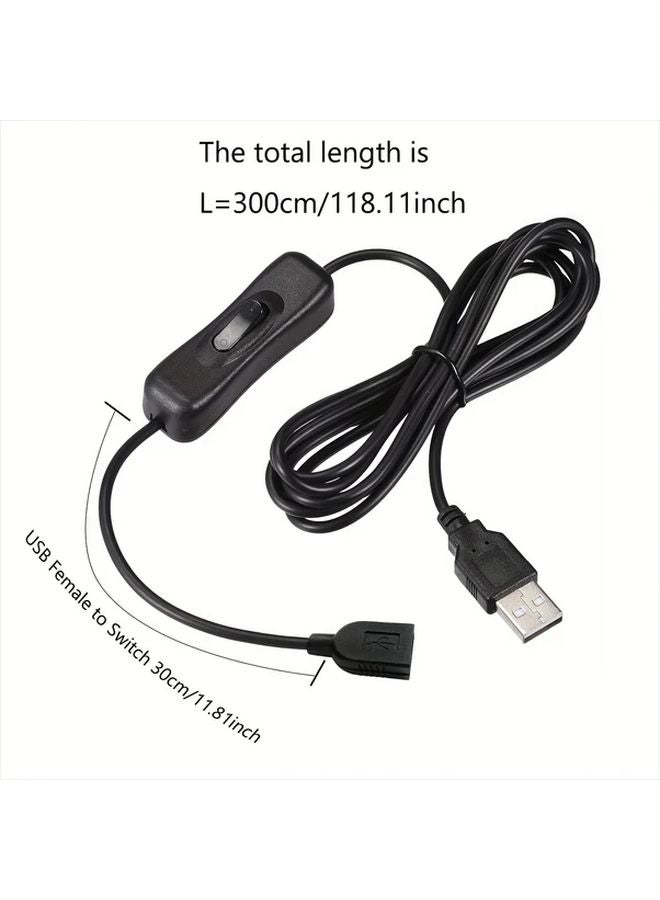 10 قدم كابل USB C للتمديد، ذكر بزاوية قائمة إلى أنثى، موصل طاقة مع تحكم تشغيل/إيقاف - Image 3