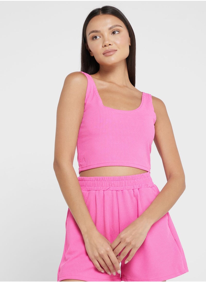 Ginger - Ribbed Tank & Pyjama Shorts Set - Image 1