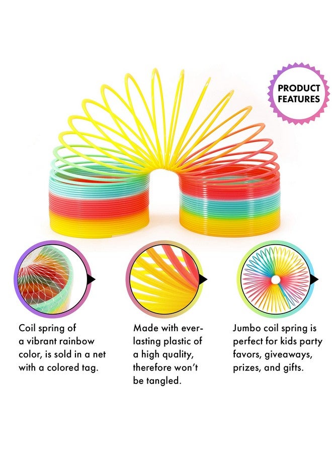 Srenta Giant Slinkie Coil Spring Toys For Kids - 6’’ Jumbo Rainbow Slinkie for Gift, Big Novelty Toy, Huge Springs Toys Large Birthday Party Favor, Fun Giant Plastic Slinke Toy for Kids Boys & Girls - Srenta - Image 3